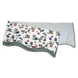 Waverly Valance Orchard Trail Grapes Green Gingham Cottage Scalloped USA 74x16